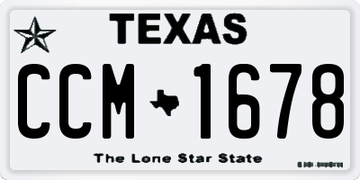 TX license plate CCM1678