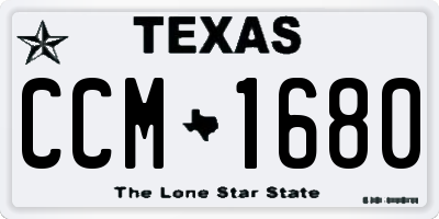TX license plate CCM1680