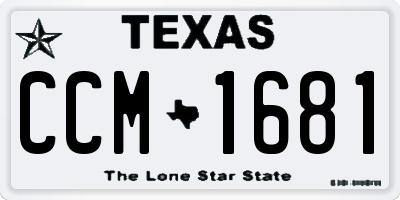 TX license plate CCM1681