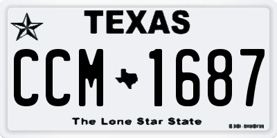 TX license plate CCM1687