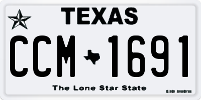 TX license plate CCM1691