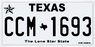 TX license plate CCM1693