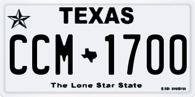 TX license plate CCM1700