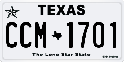 TX license plate CCM1701