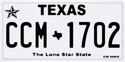 TX license plate CCM1702