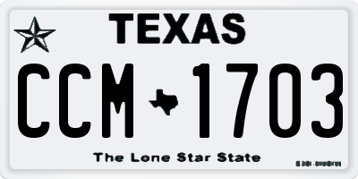 TX license plate CCM1703