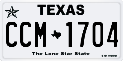 TX license plate CCM1704