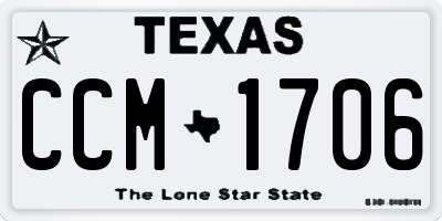 TX license plate CCM1706