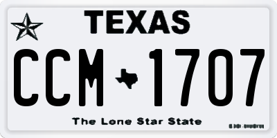 TX license plate CCM1707