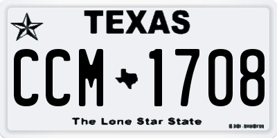 TX license plate CCM1708