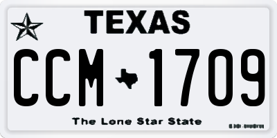 TX license plate CCM1709
