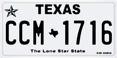 TX license plate CCM1716