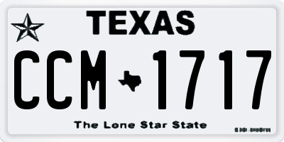 TX license plate CCM1717