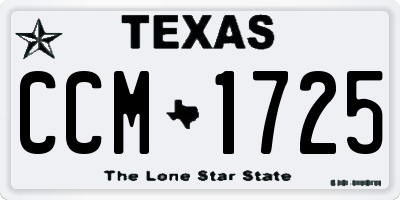TX license plate CCM1725