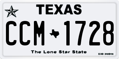 TX license plate CCM1728