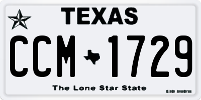 TX license plate CCM1729