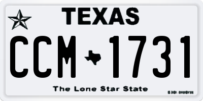 TX license plate CCM1731
