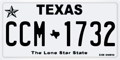 TX license plate CCM1732