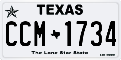 TX license plate CCM1734