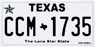 TX license plate CCM1735