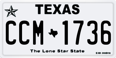 TX license plate CCM1736