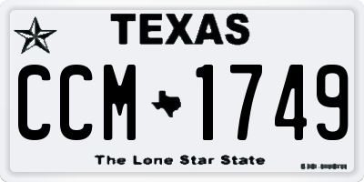 TX license plate CCM1749