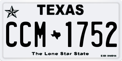 TX license plate CCM1752