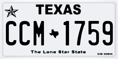 TX license plate CCM1759