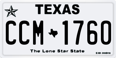 TX license plate CCM1760
