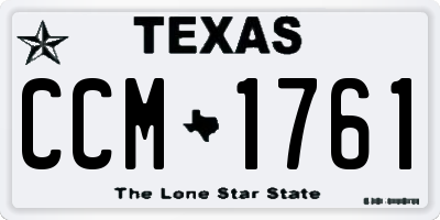 TX license plate CCM1761
