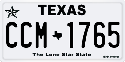 TX license plate CCM1765