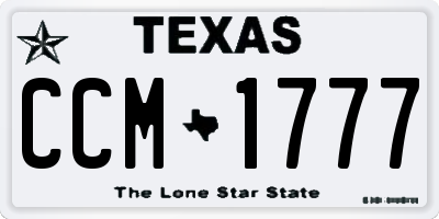 TX license plate CCM1777