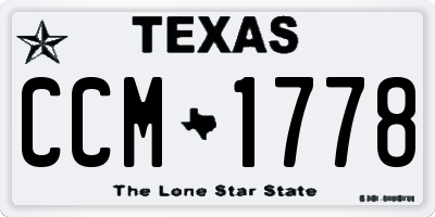 TX license plate CCM1778