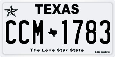 TX license plate CCM1783