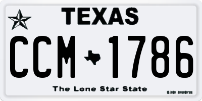 TX license plate CCM1786
