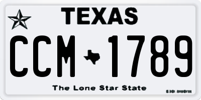 TX license plate CCM1789