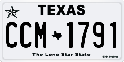 TX license plate CCM1791