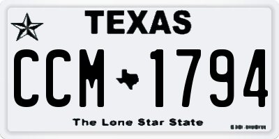 TX license plate CCM1794