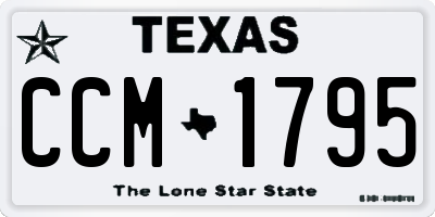 TX license plate CCM1795