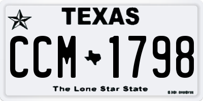 TX license plate CCM1798
