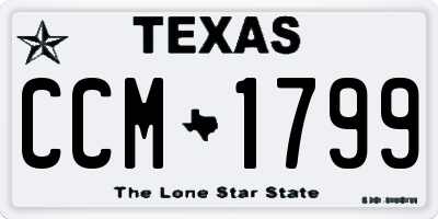 TX license plate CCM1799