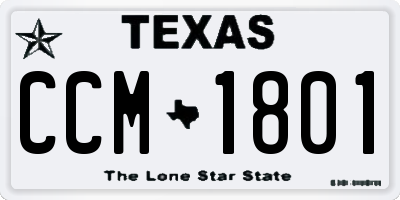 TX license plate CCM1801