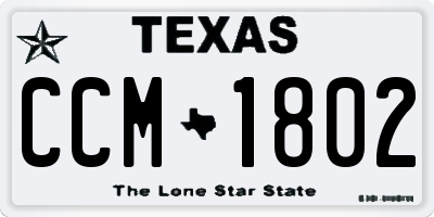 TX license plate CCM1802