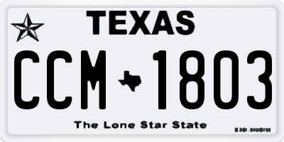 TX license plate CCM1803