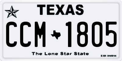 TX license plate CCM1805
