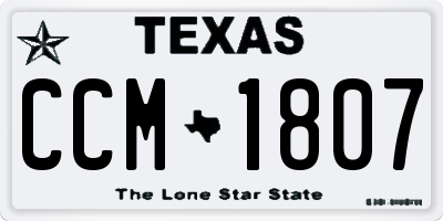 TX license plate CCM1807