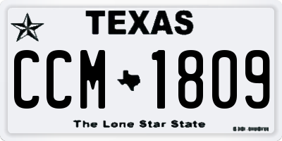 TX license plate CCM1809
