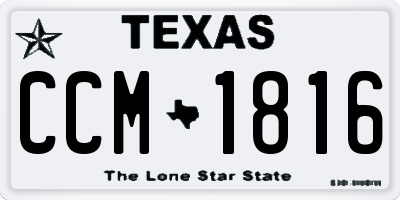 TX license plate CCM1816