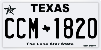 TX license plate CCM1820