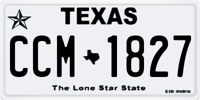 TX license plate CCM1827
